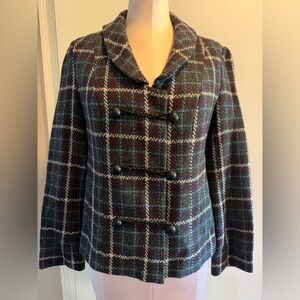 Lux Navy and Grey Plaid Blazer/Jacket XS